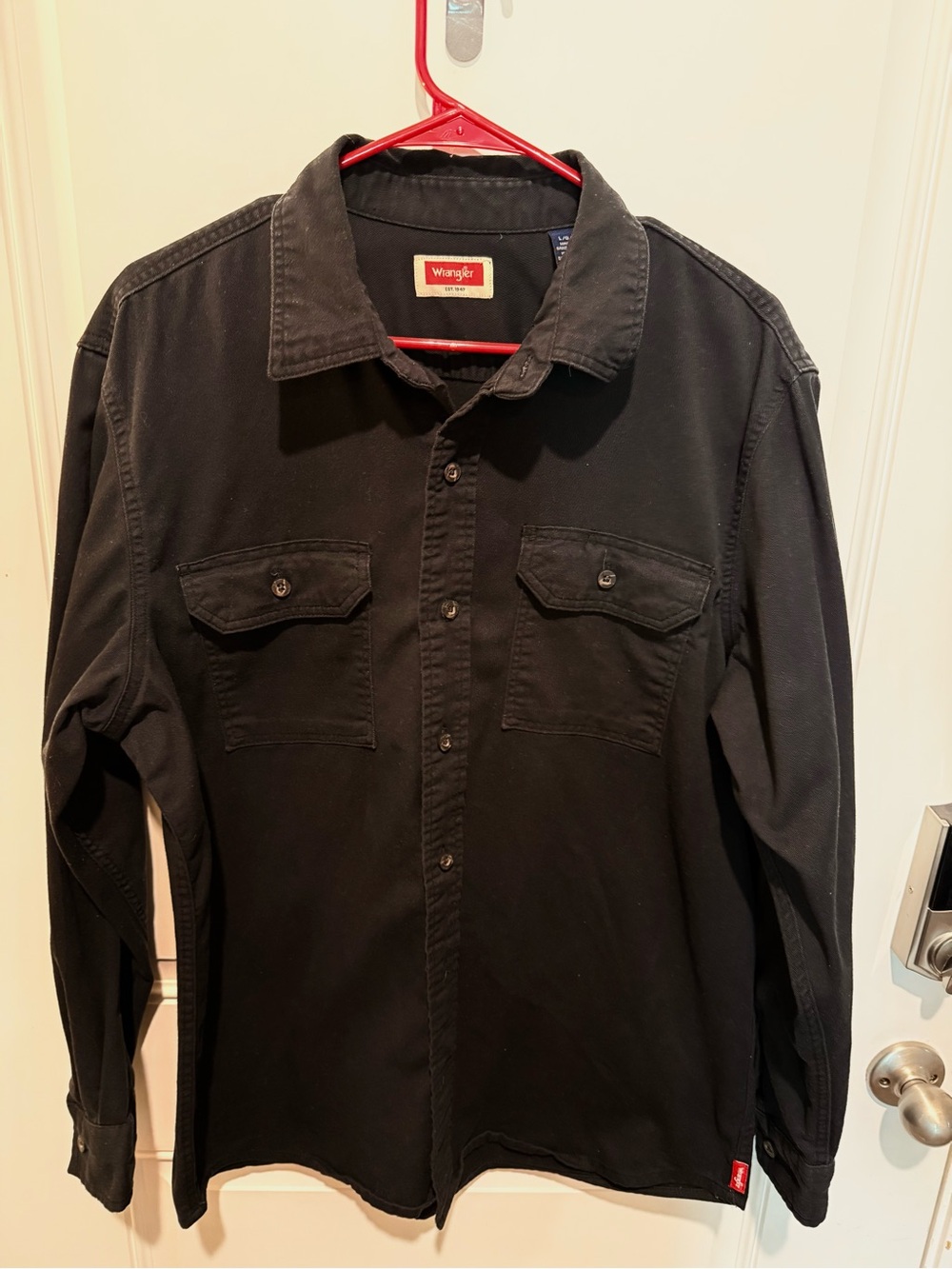 Wrangler Men's Dark Gray Button-Down Work Shirt